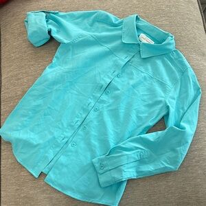 Girls Gander Mountain Guide Series Teal/Turquoise Hiking Outdoor Shirt